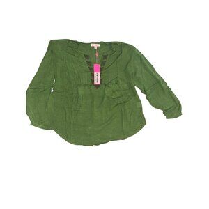 Ultrapink Womens Green Embroidered Tunic Top Size M